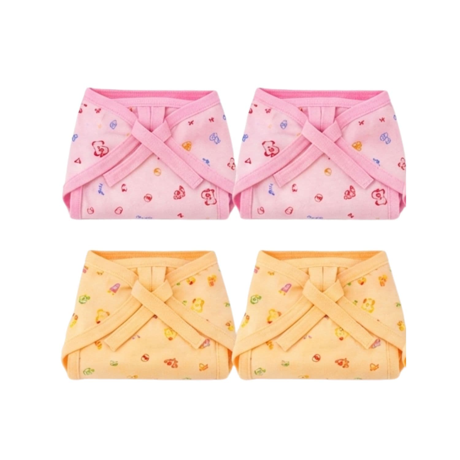 Cotton Cloth Diapers for New born (0–6 Months) Nappy Pack 4