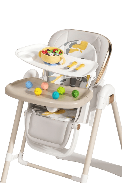 Baby Corp Luxe Highchair for Baby 6 Months to 5 Years with Adjustable Reclining Seat & Double Food Tray